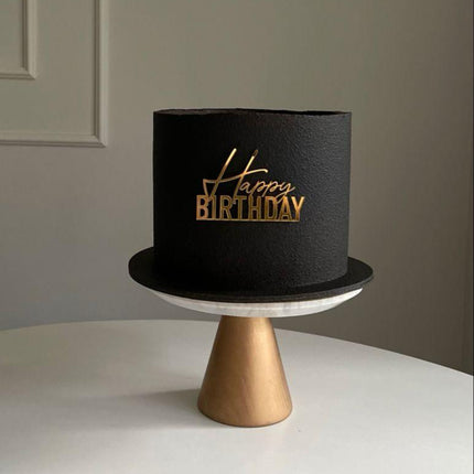 Classic Black & Gold Birthday Cake