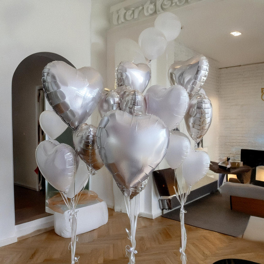 3 Bouquets of Hearts + One Customized Balloon