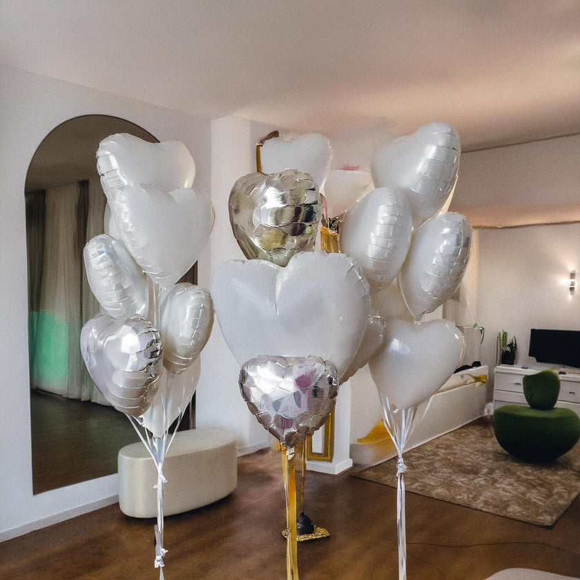 3 Bouquets of Hearts + One Customized Balloon