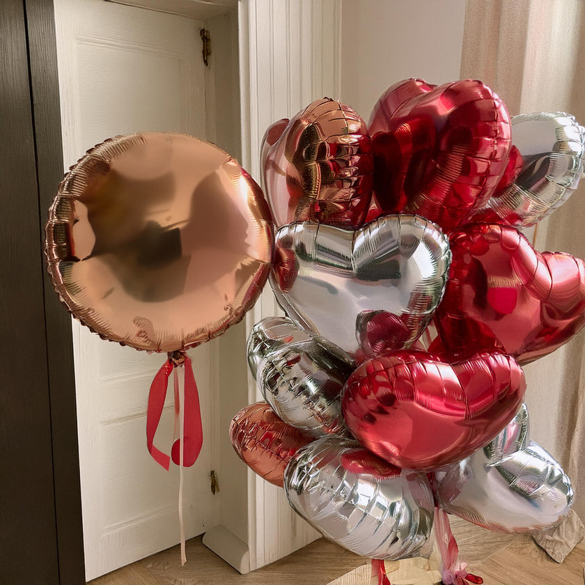 Bouquet of Hearts + Custom Balloon