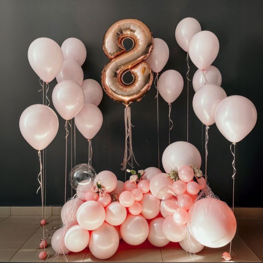 Garland +  Numbers + Bouquet