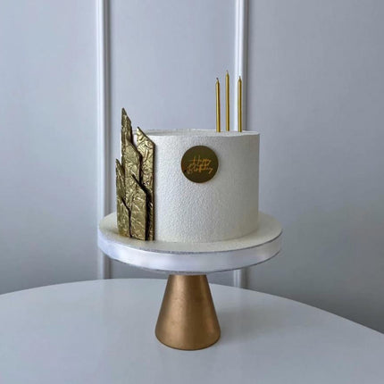 Modern Luxe White and Gold Cake