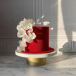Scarlet Elegance Floral Cake
