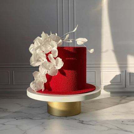 Scarlet Elegance Floral Cake